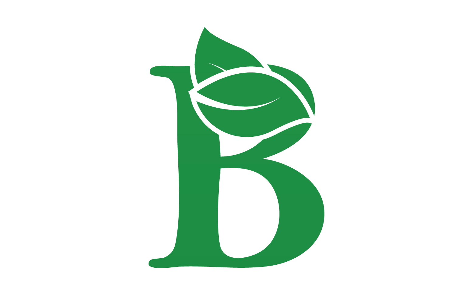B letter leaf green initial name v42