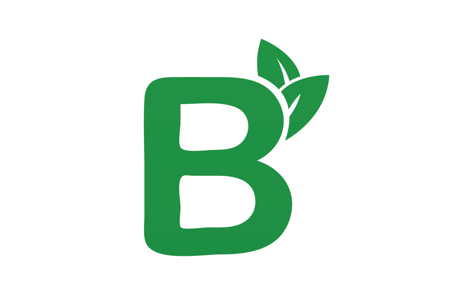 B letter leaf green initial name v57