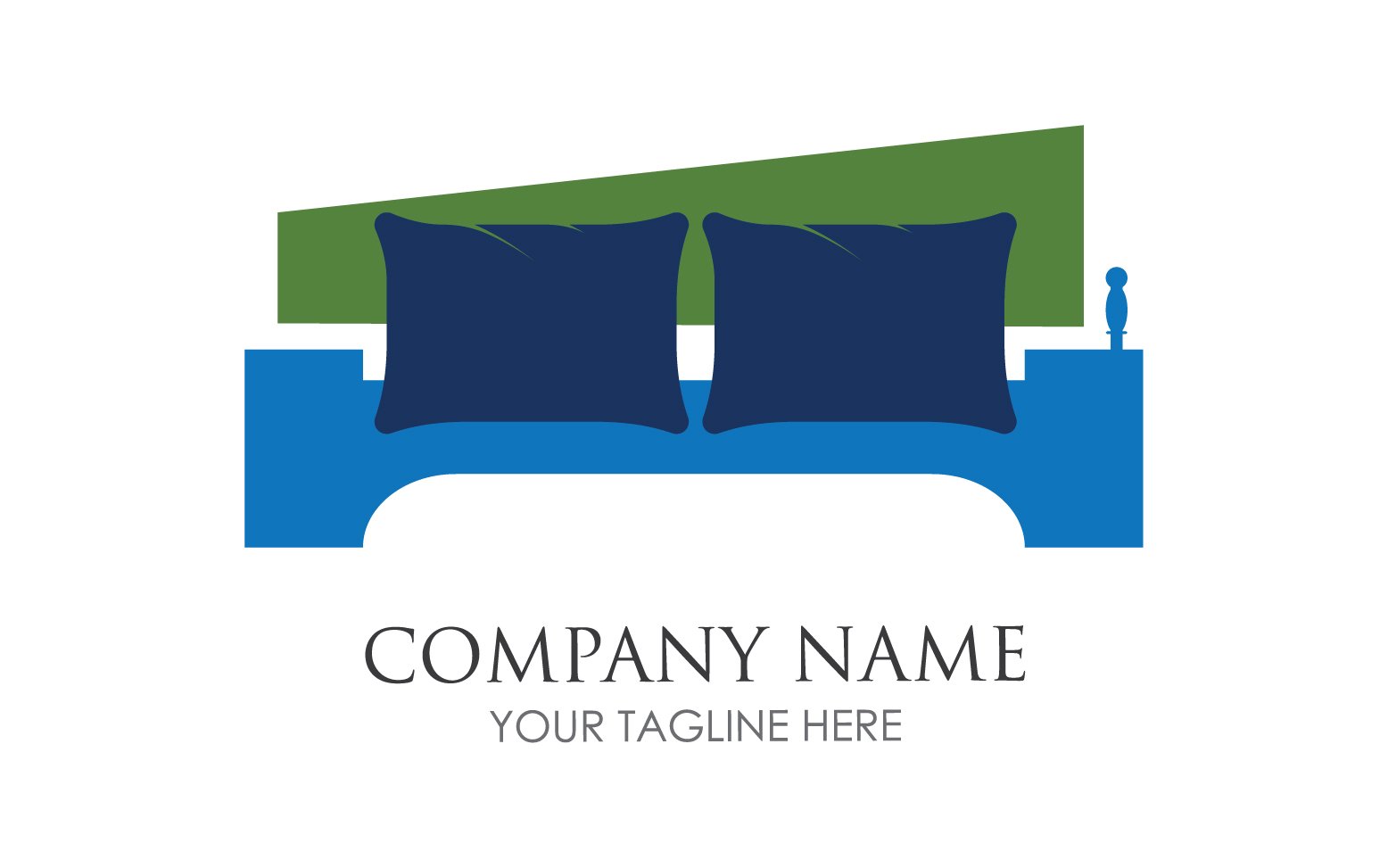 Bed and pillow hotel logo icon v44