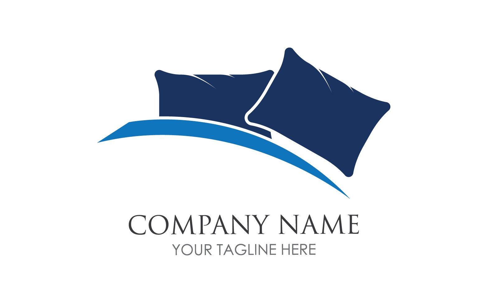 Bed and pillow hotel logo icon v60