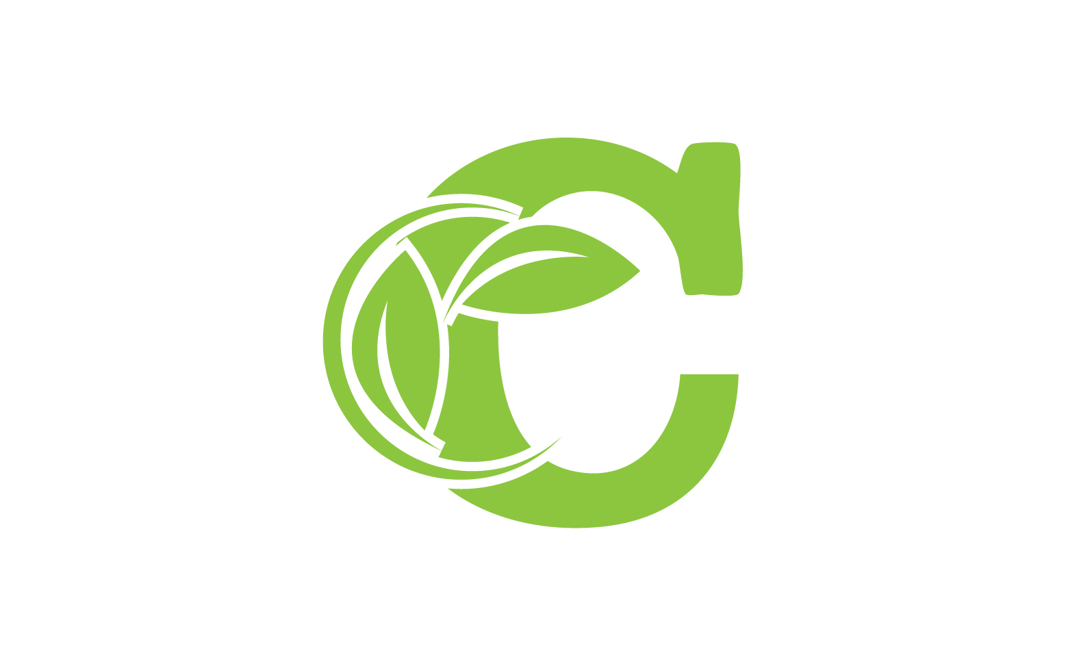 C letter leaf green vector version v8