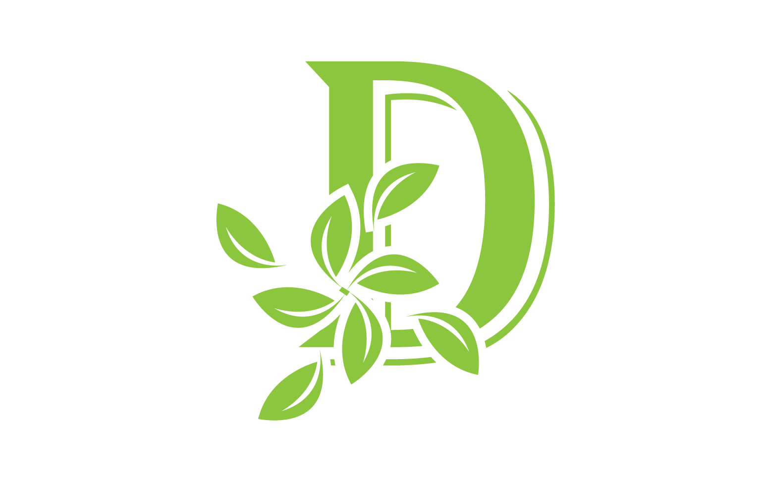 D letter logo leaf green vector version v 1
