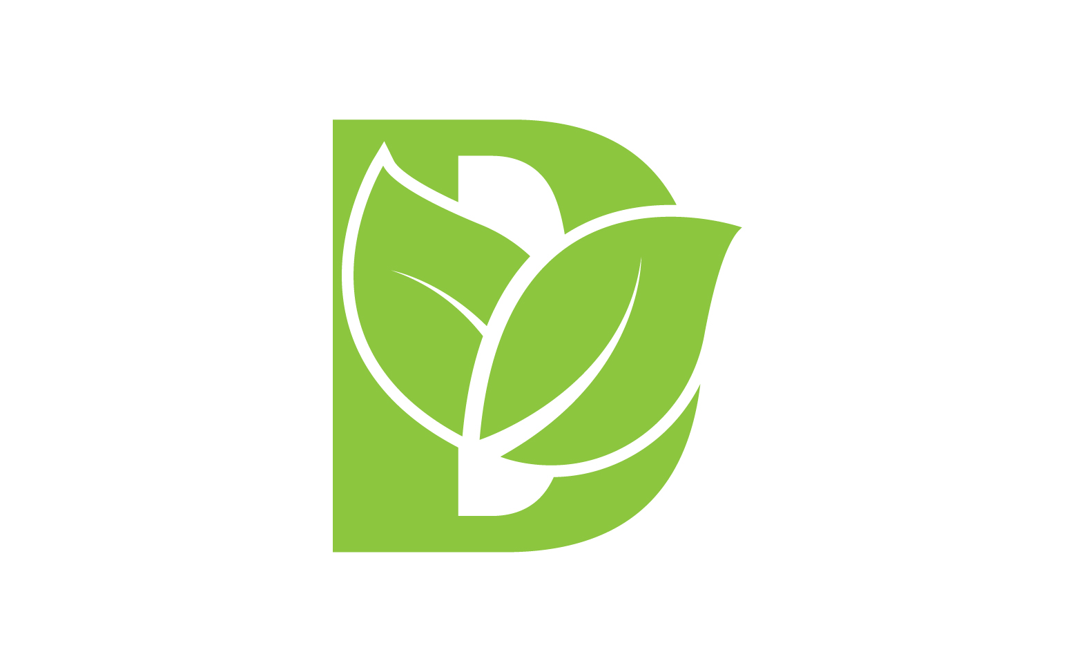 D letter logo leaf green vector version v 45