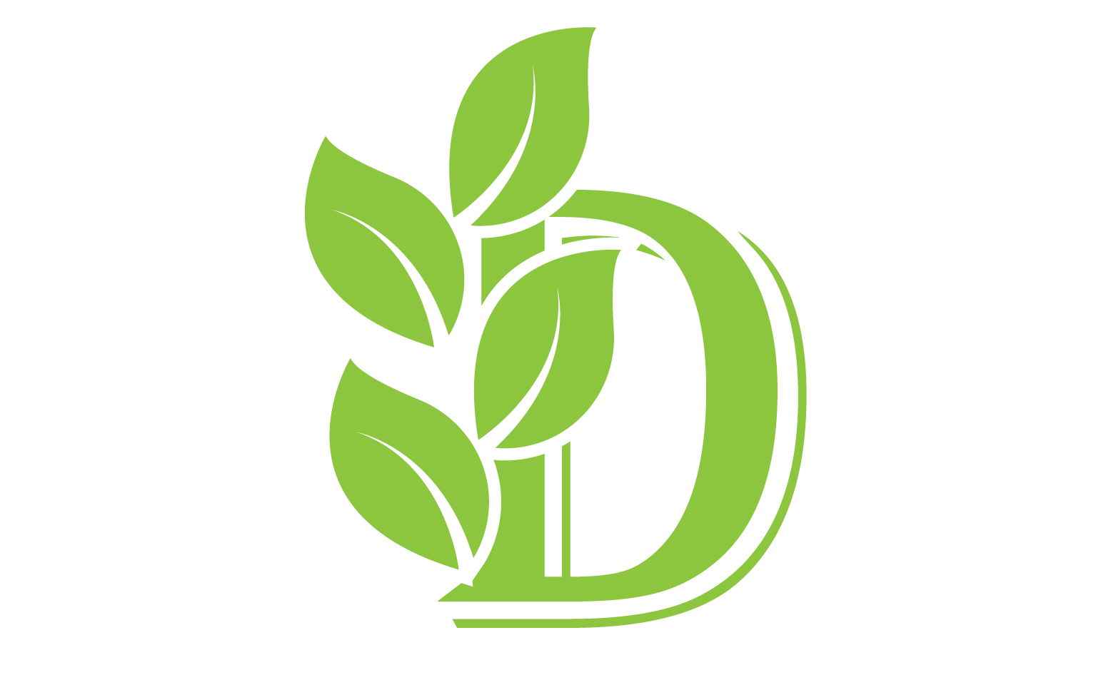 D letter logo leaf green vector version v 49