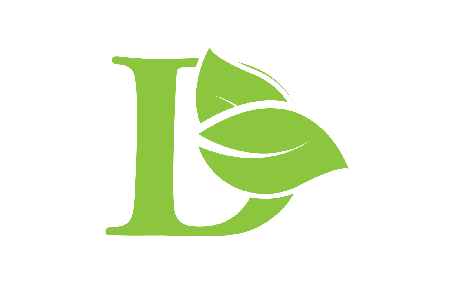 D letter logo leaf green vector version v 44