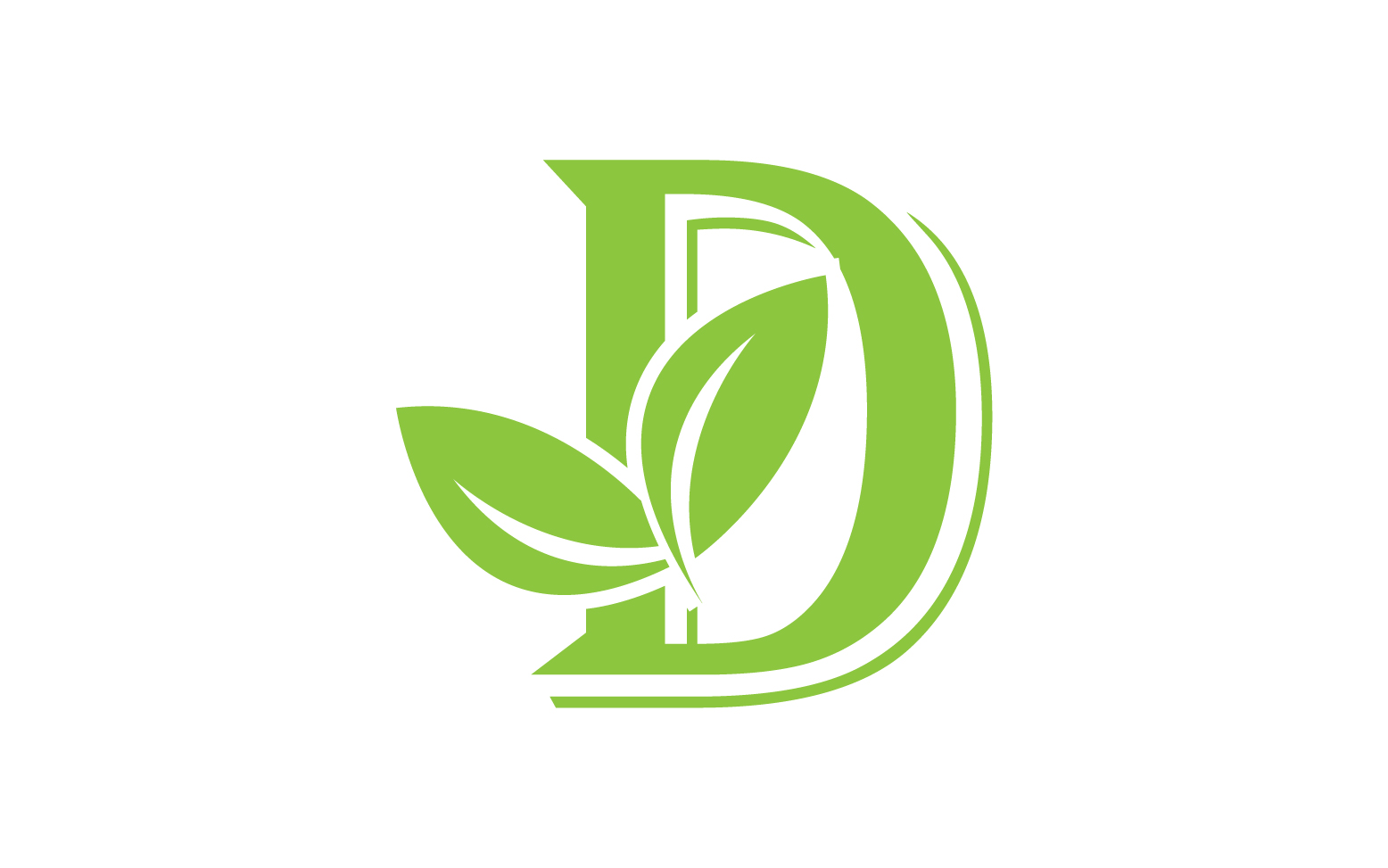 D letter logo leaf green vector version v 57
