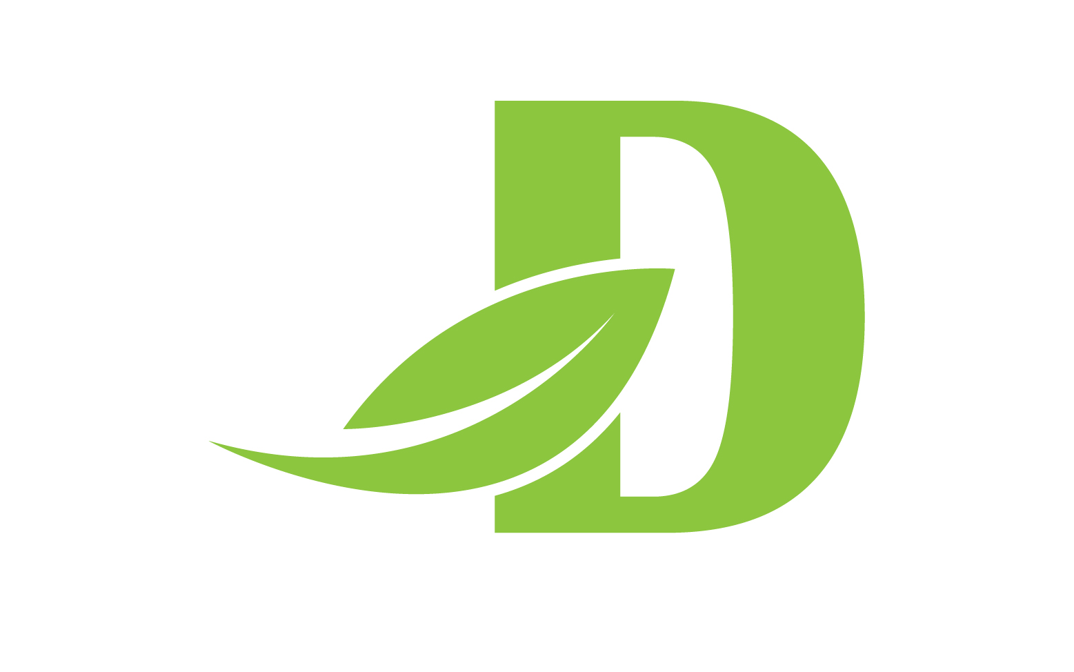 D letter logo leaf green vector version v 53