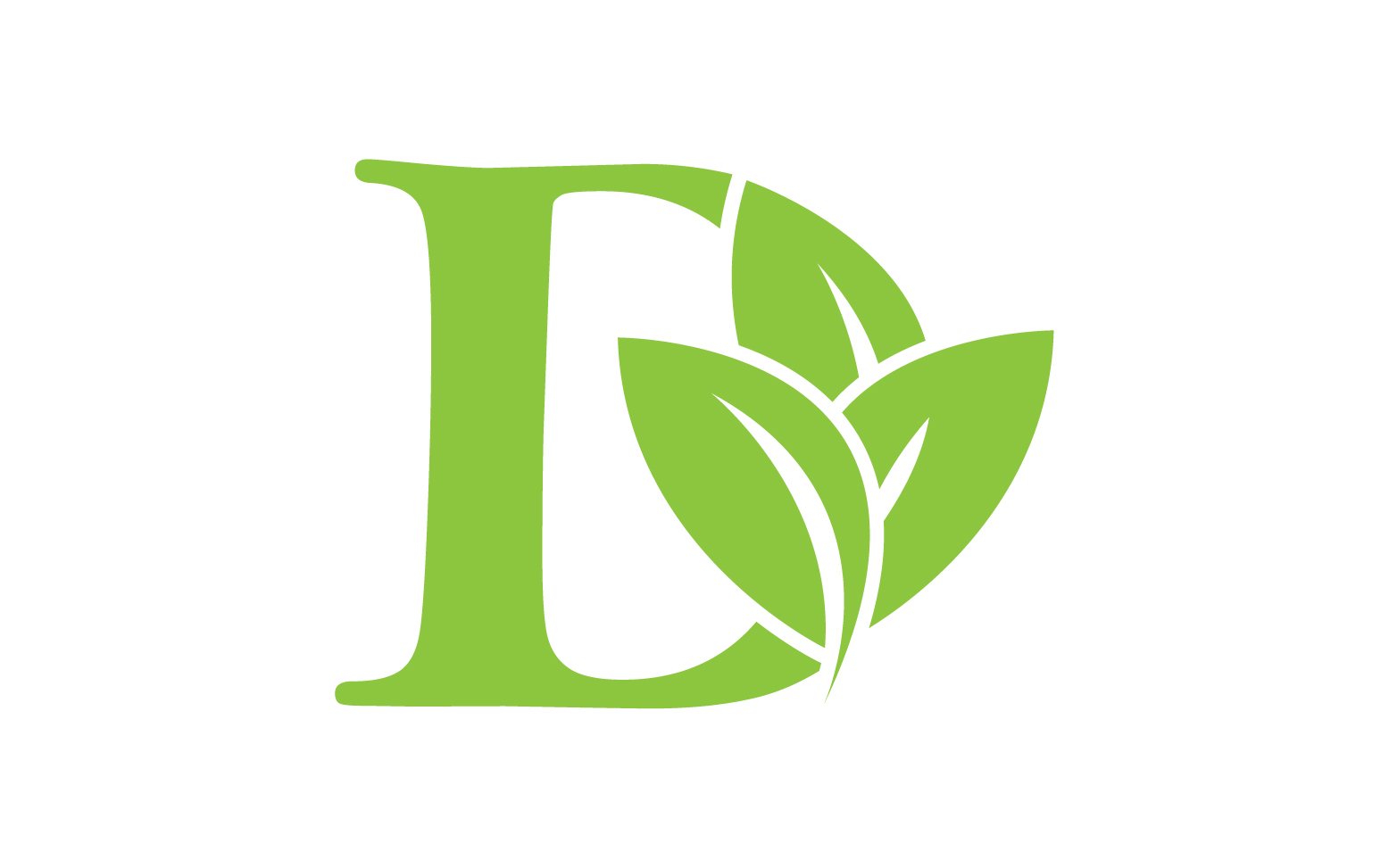 D letter logo leaf green vector version v 60
