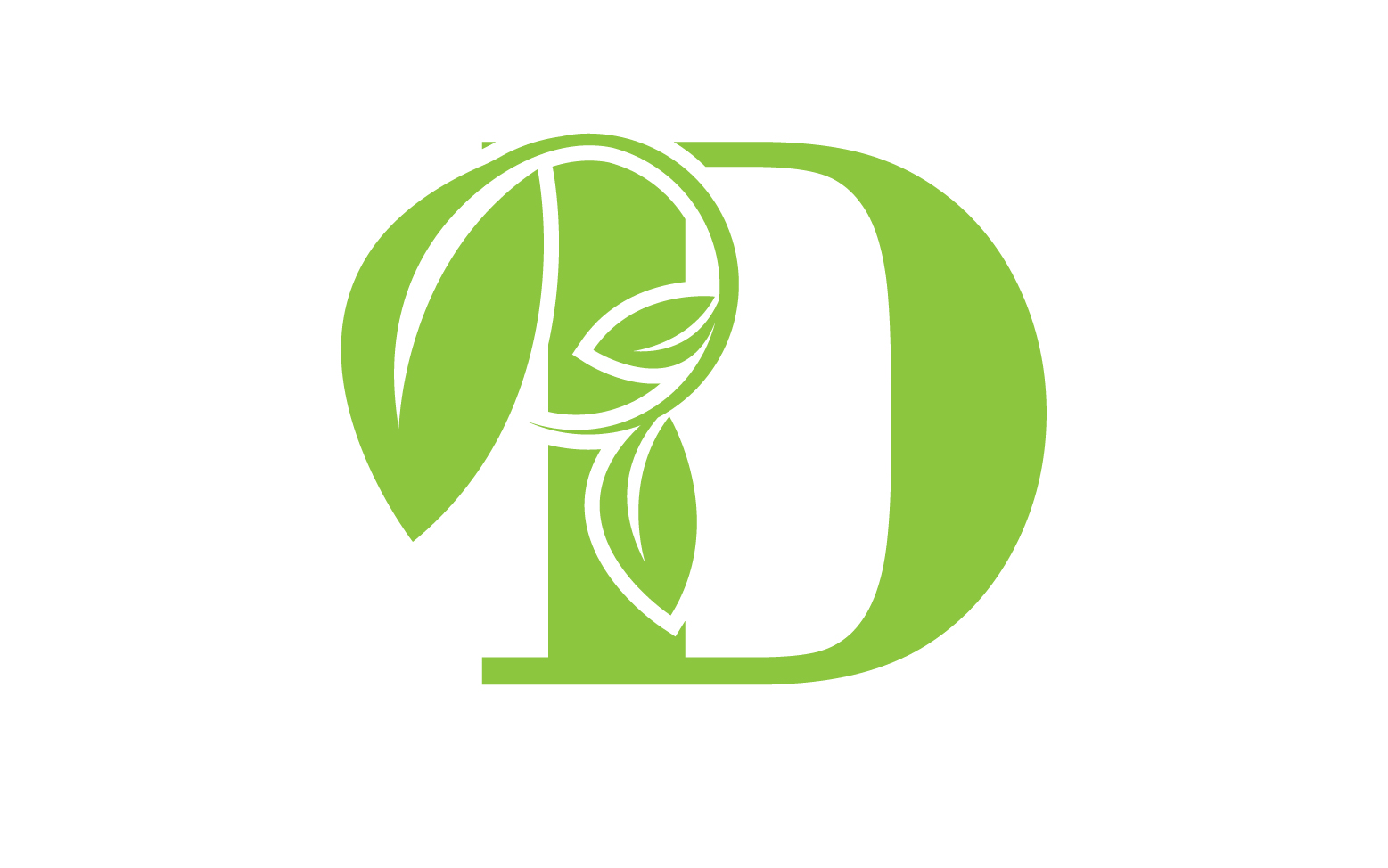D letter logo leaf green vector version v 56