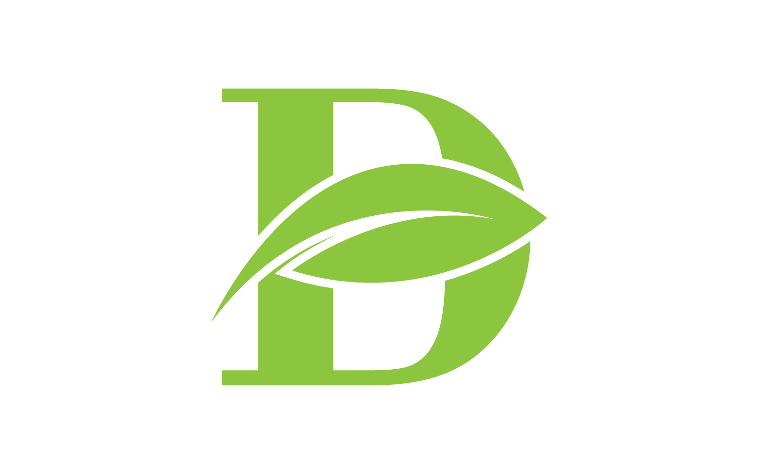 D letter logo leaf green vector version v 48