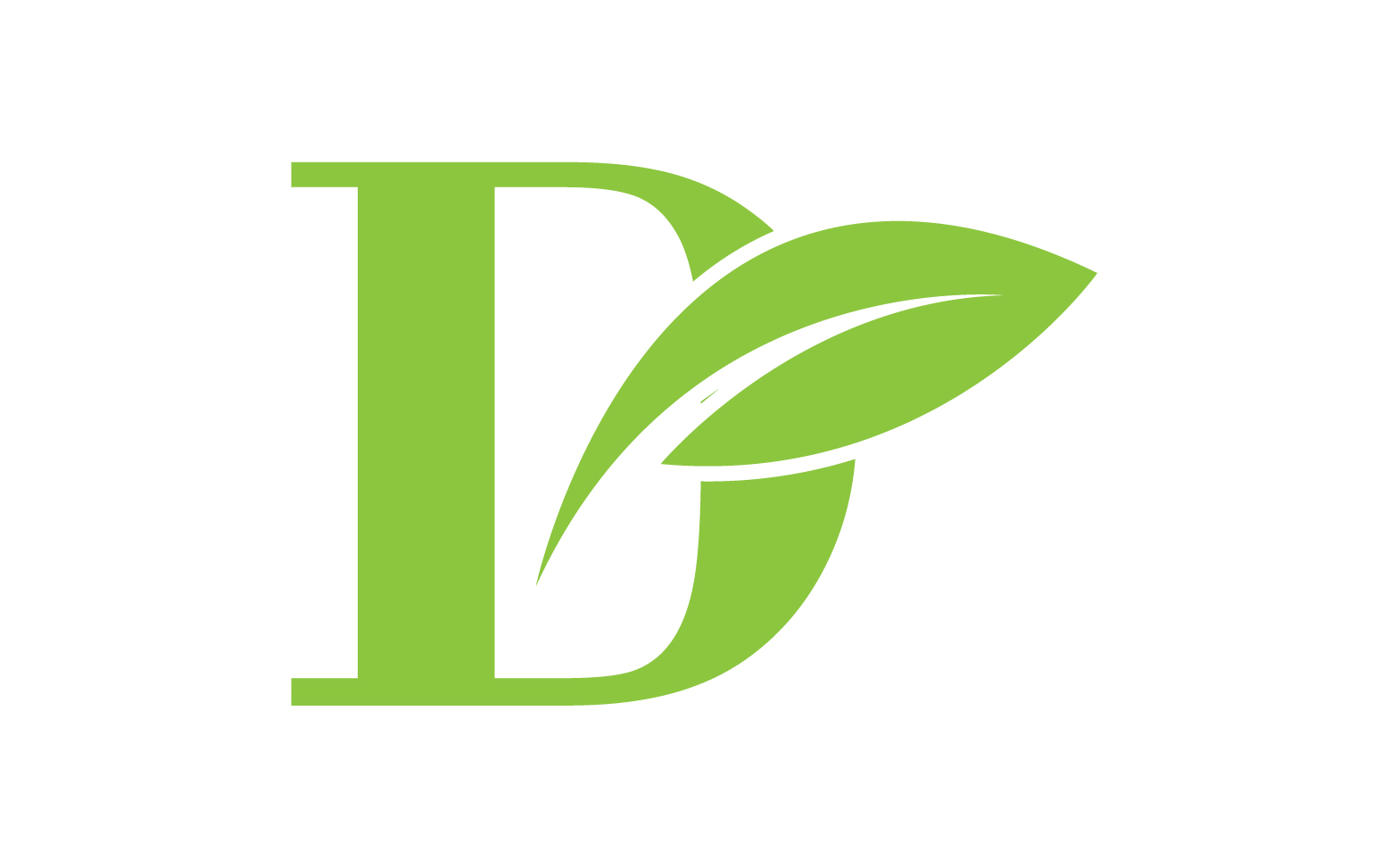 D letter logo leaf green vector version v 64