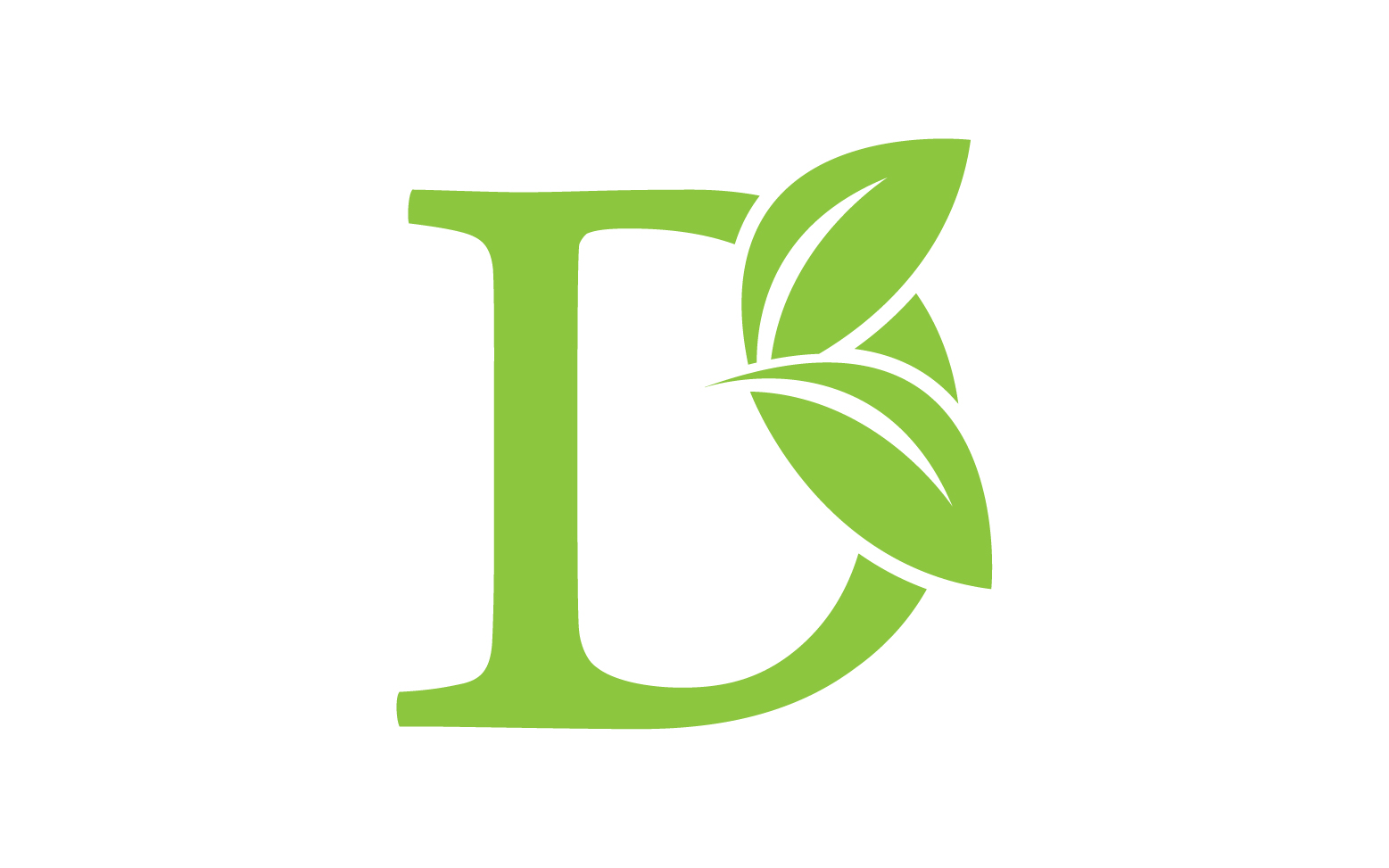 D letter logo leaf green vector version v 58