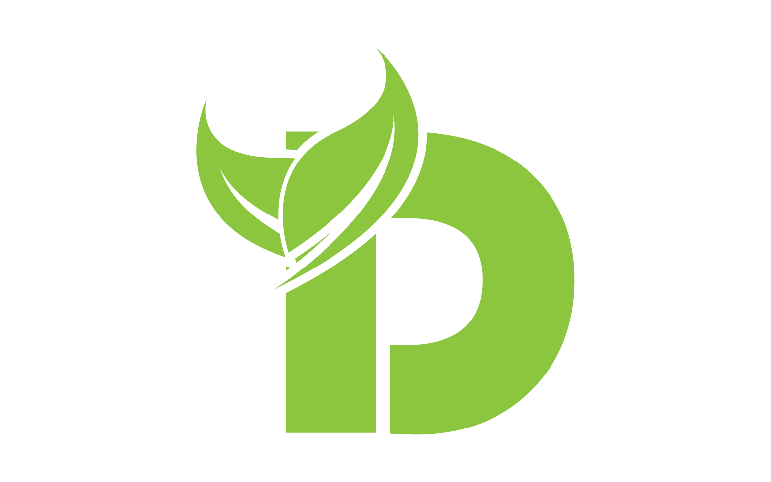 D letter logo leaf green vector version v 62