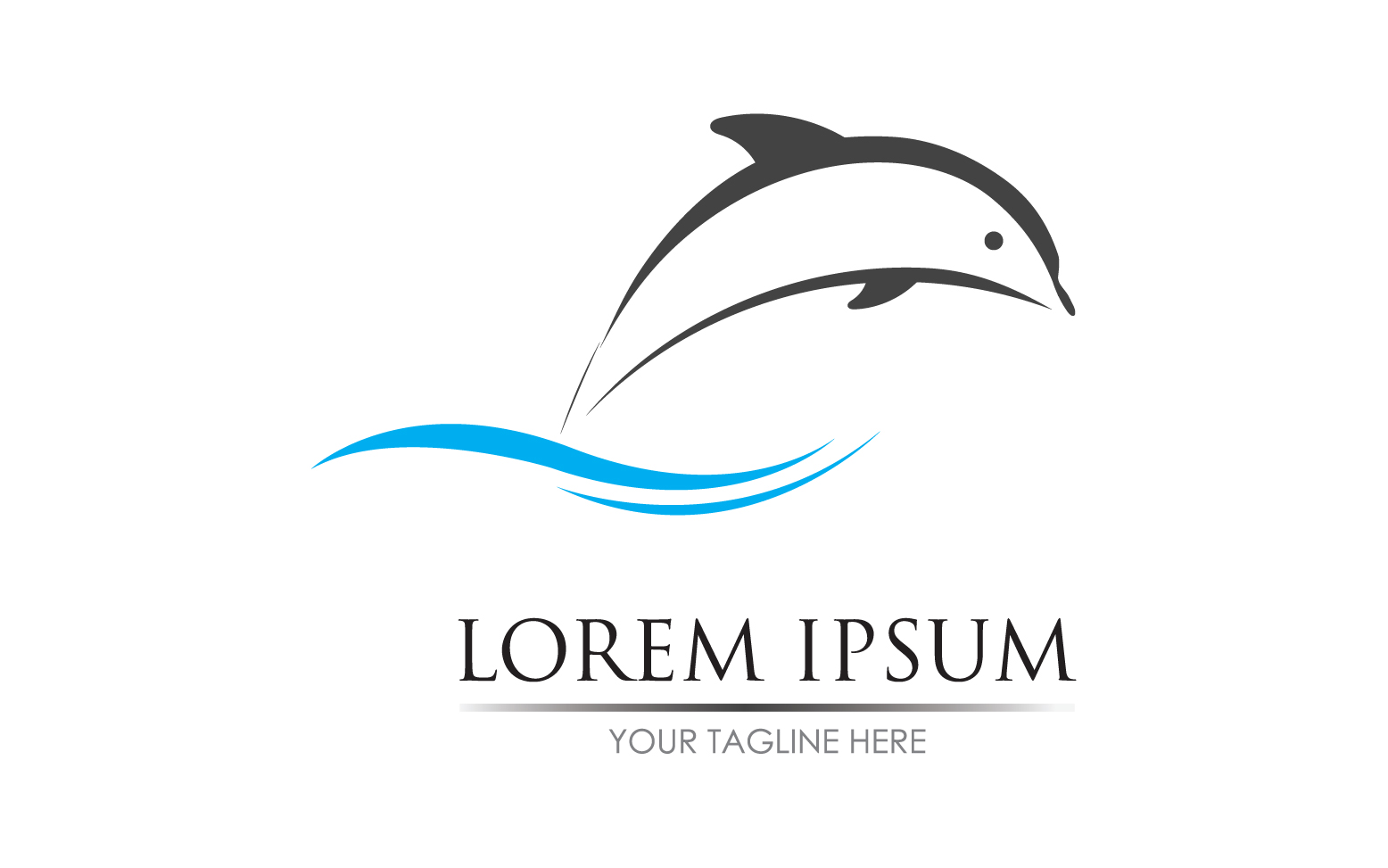 Dolphin jump icon logo vector version v6