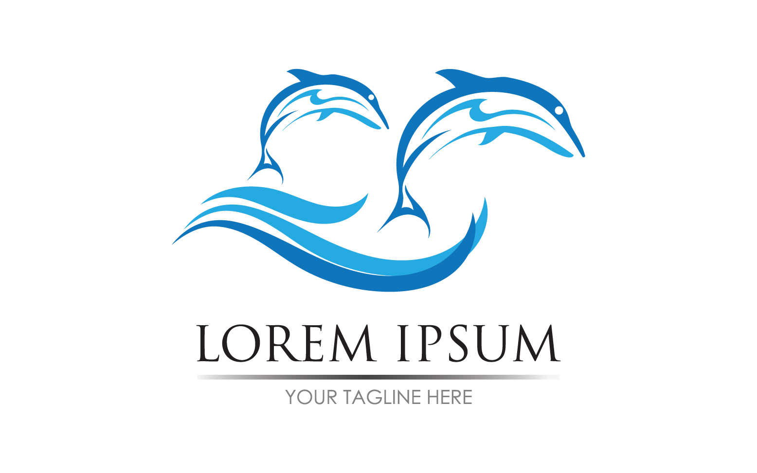 Dolphin jump icon logo vector version v15
