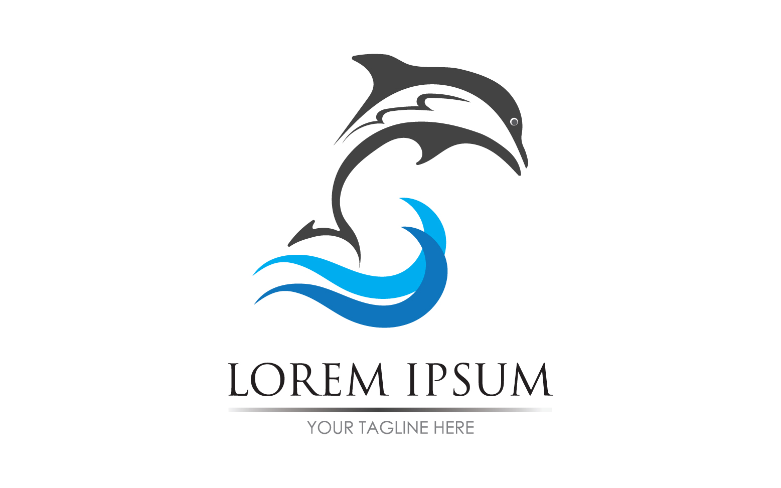 Dolphin jump icon logo vector version v18