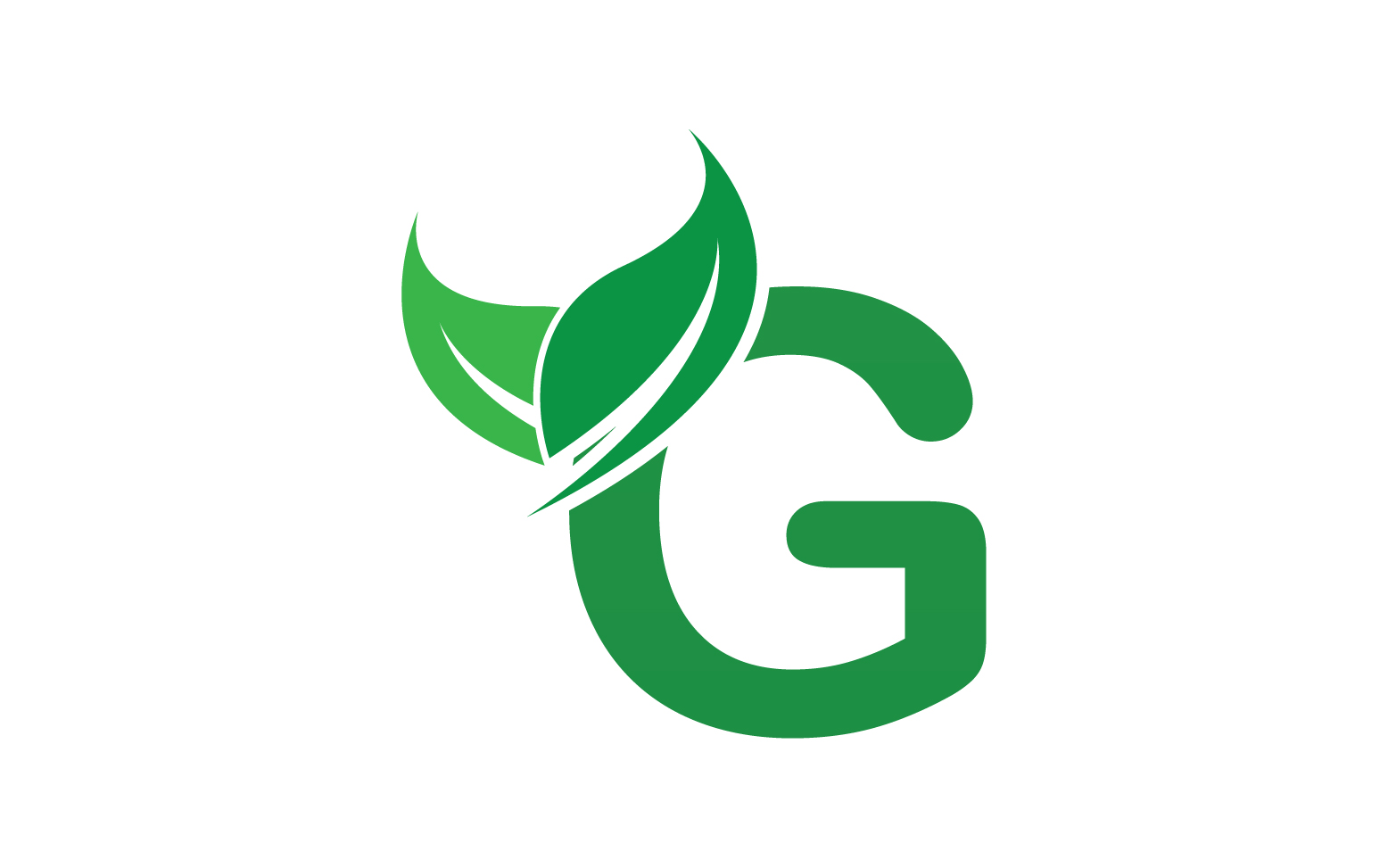 G letter leaf green logo icon version v60
