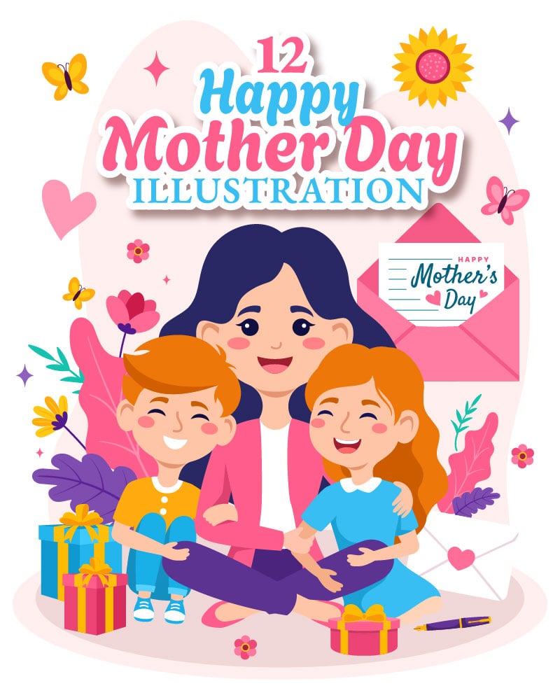 12 Happy Mother Day Illustration