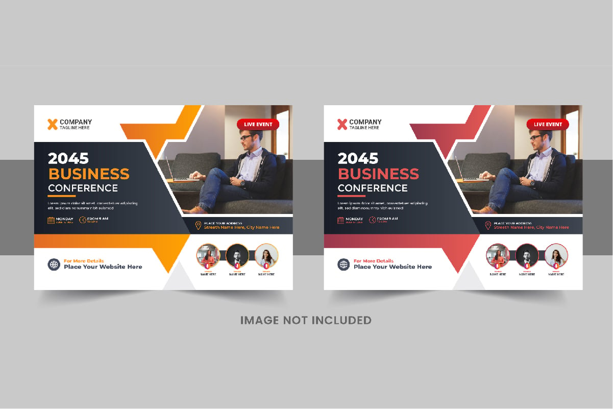 Modern horizontal business conference flyer or business live webinar flyer design