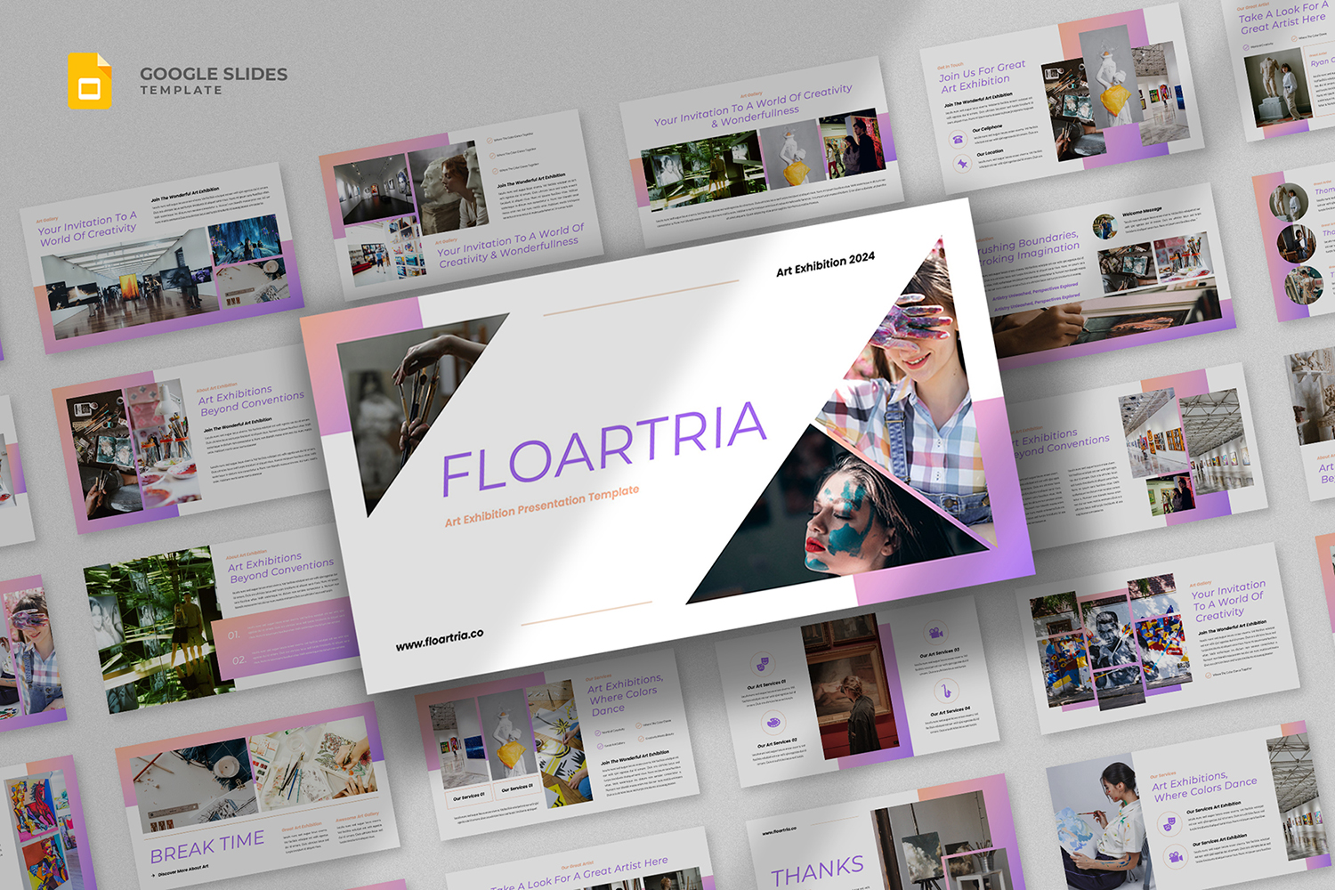 Floartria - Art Exhibition Google Slides Template