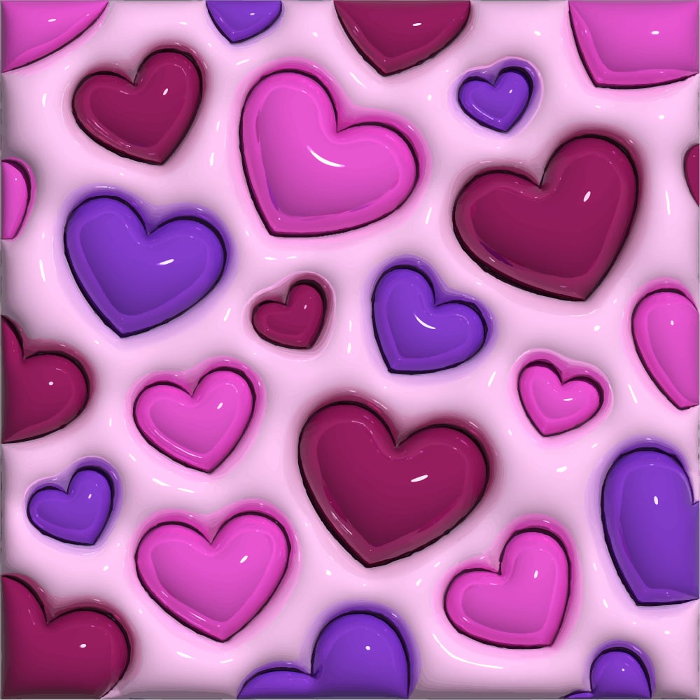 3D background with hearts for the Valentine's Day