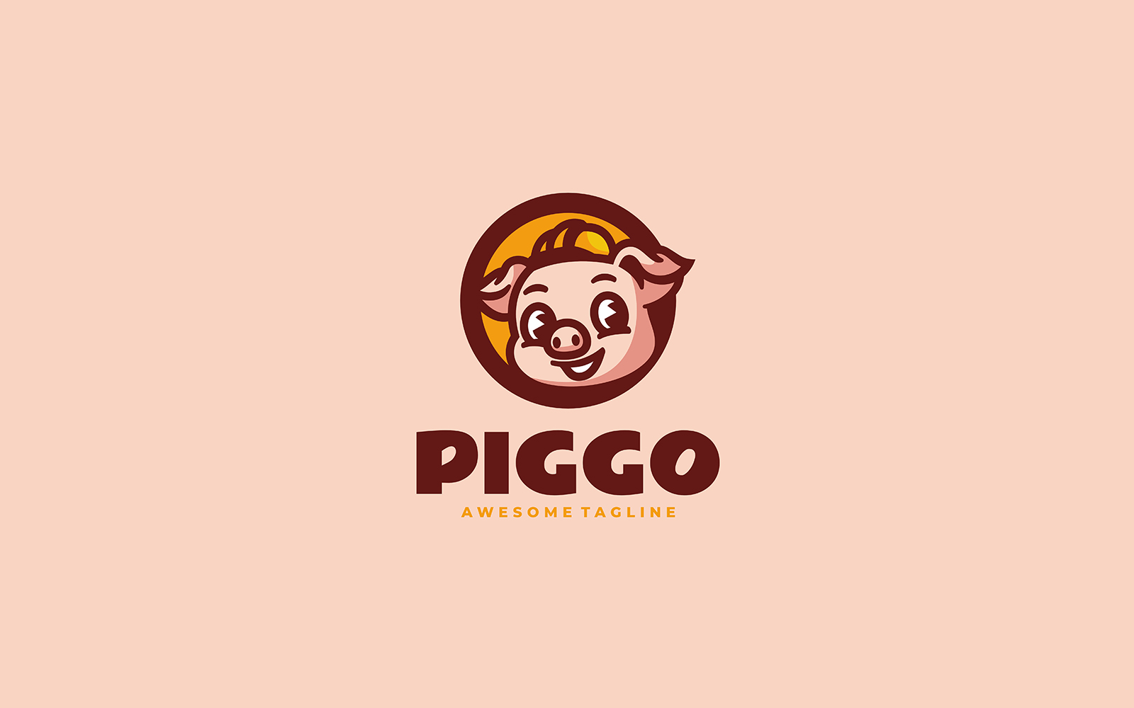 Piggo Mascot Cartoon Logo