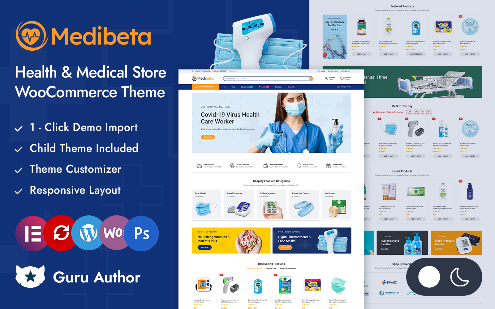 Medibeta - Healthcare and Medical Store Elementor WooCommerce Responsive Theme