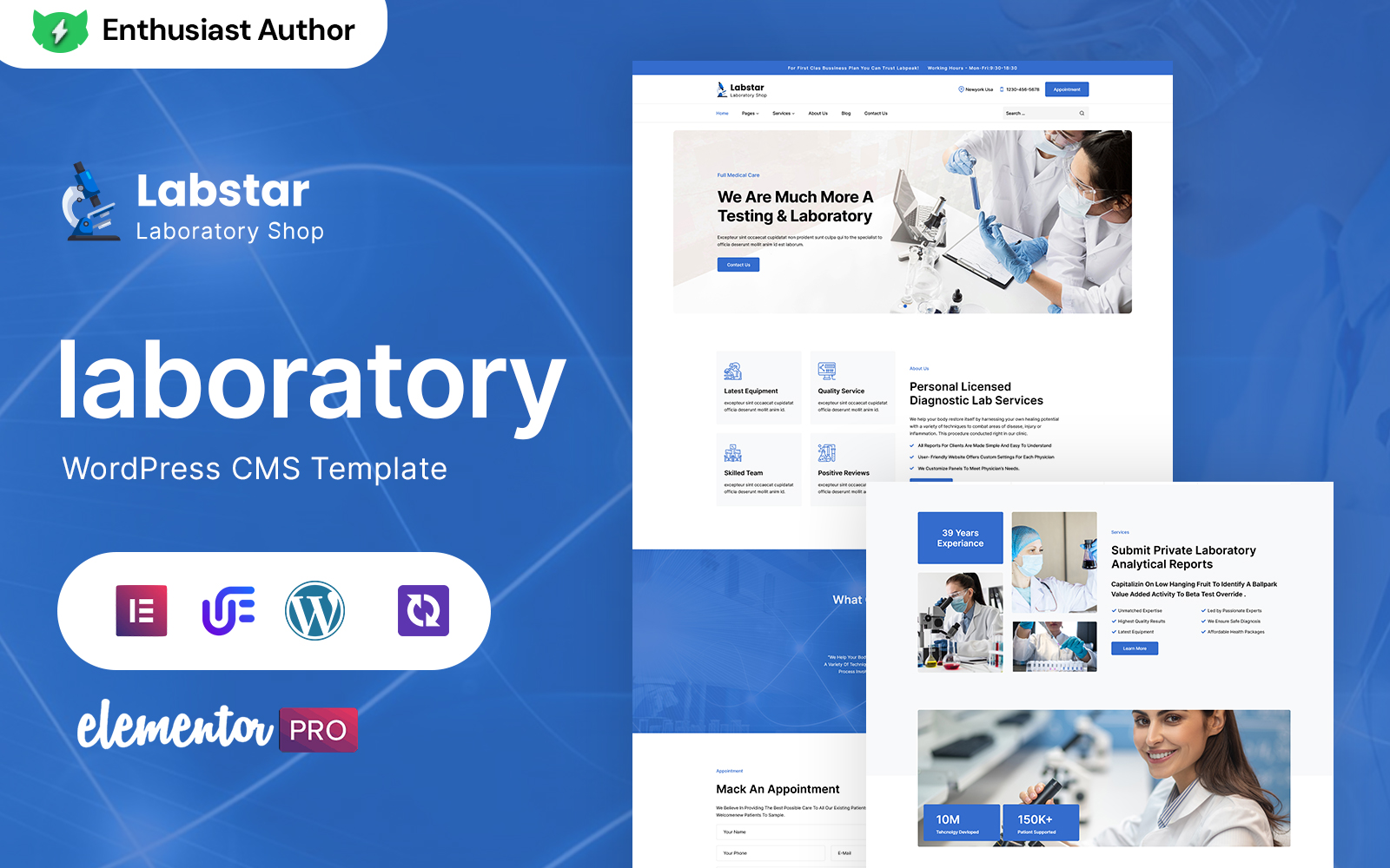 Labstar - Laboratory And Science Research WordPress Elementor Theme