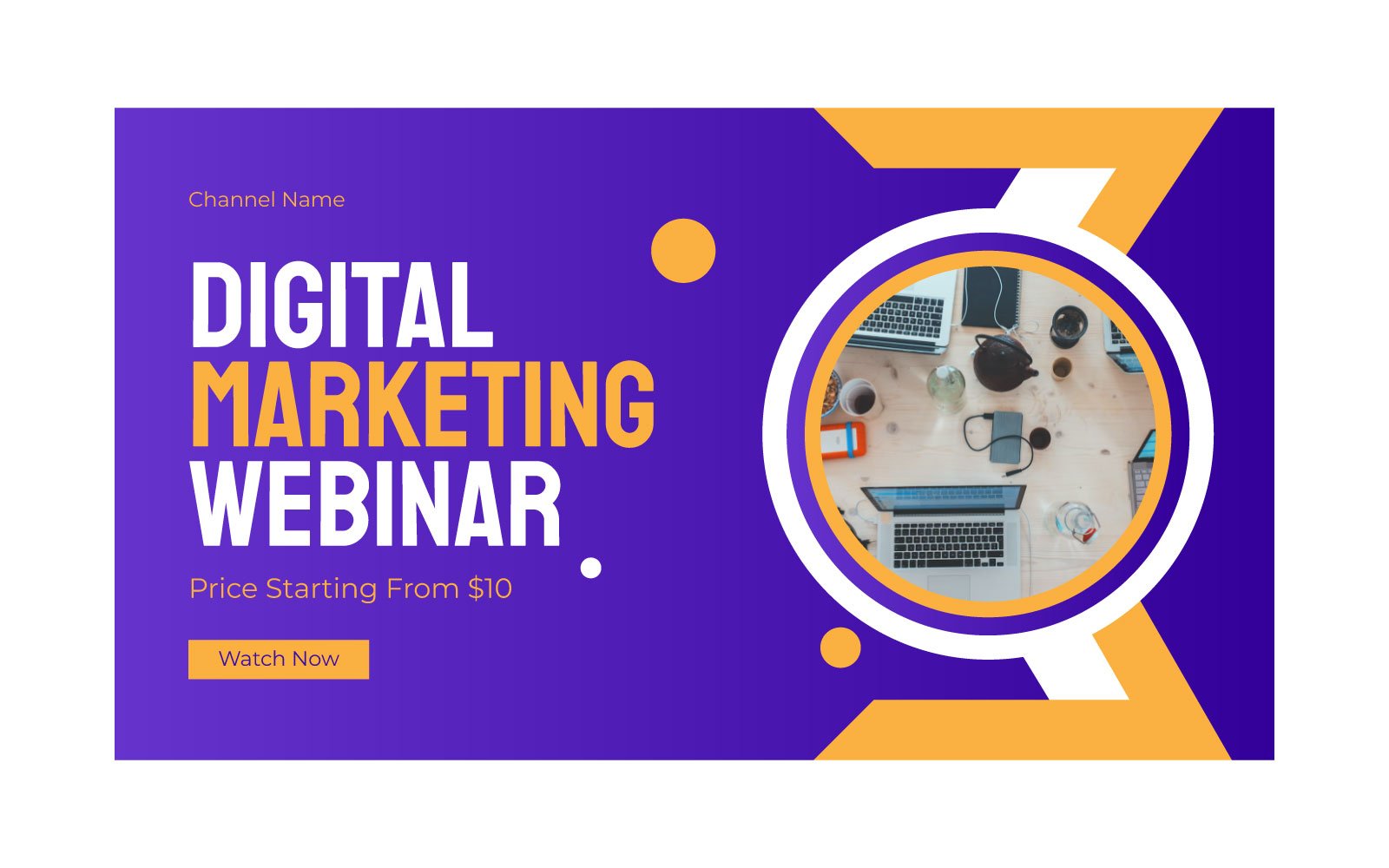 Digital Marketing Webinar Editable Social Media Vector Video Thumbnail