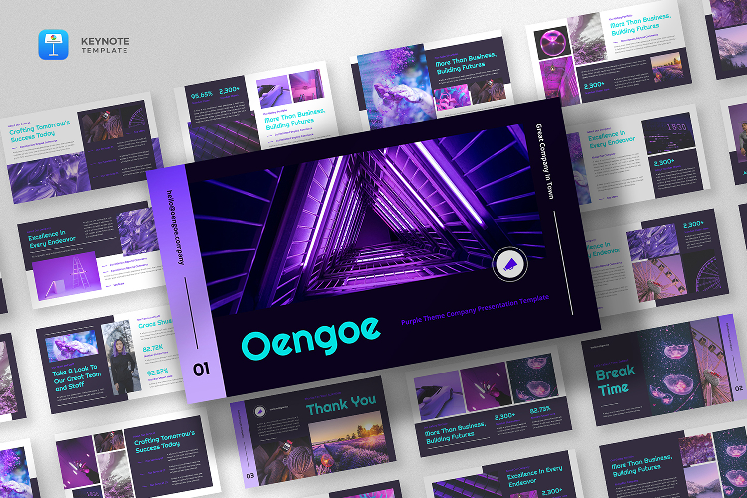 Oengoe - Black & Purple Keynote Template