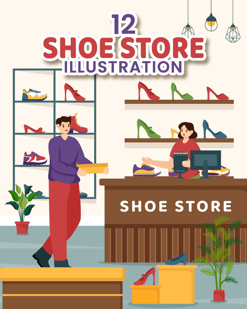 12 Shoe Store Illustration