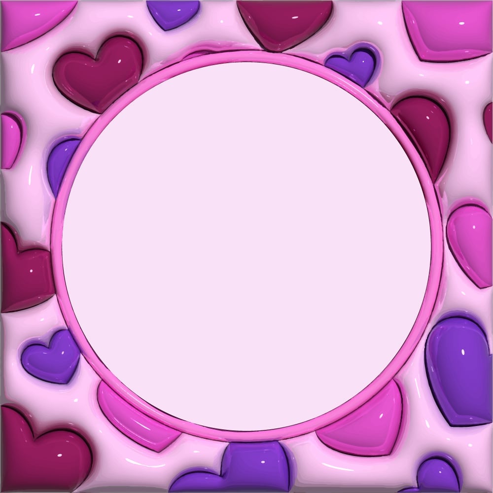 A template for the Valentine's Day card with 3D hearts