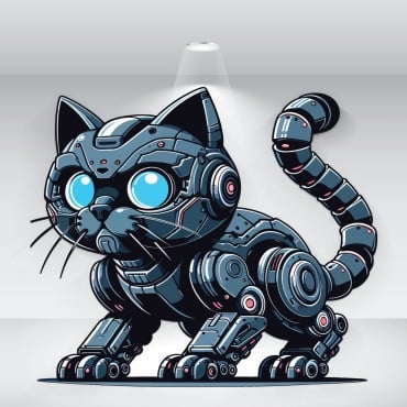 Robot Cat Illustrations Templates 390898