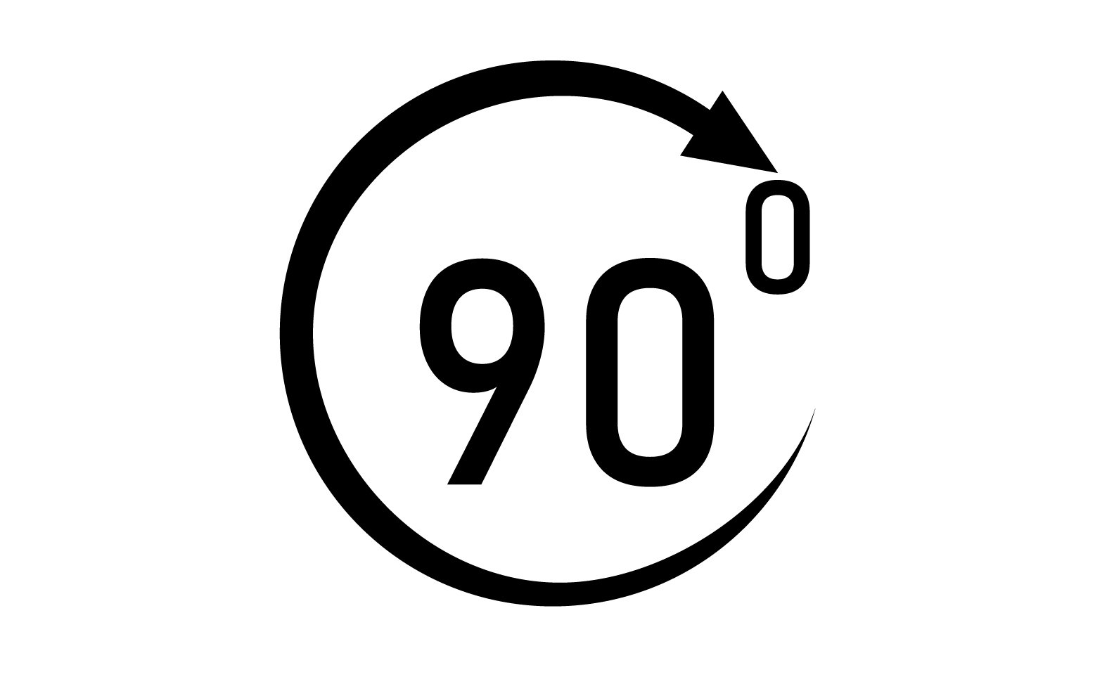 90 degree angle rotation icon symbol logo v3