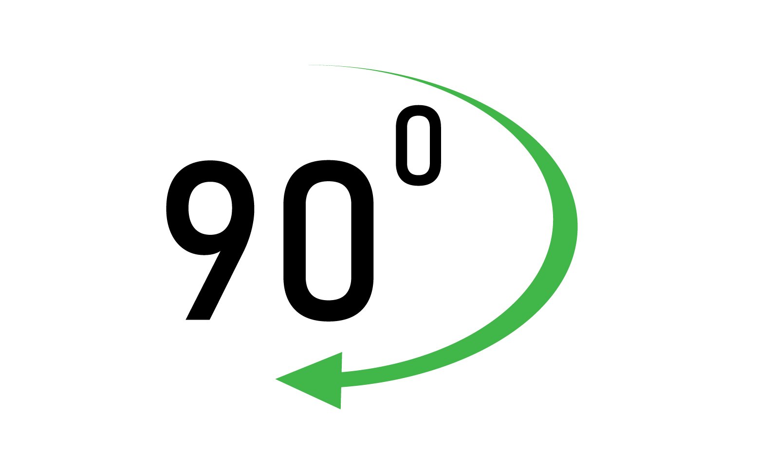 90 degree angle rotation icon symbol logo v11