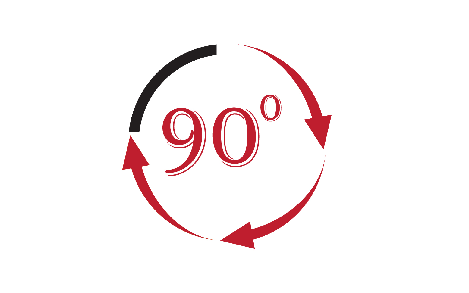 90 degree angle rotation icon symbol logo v15