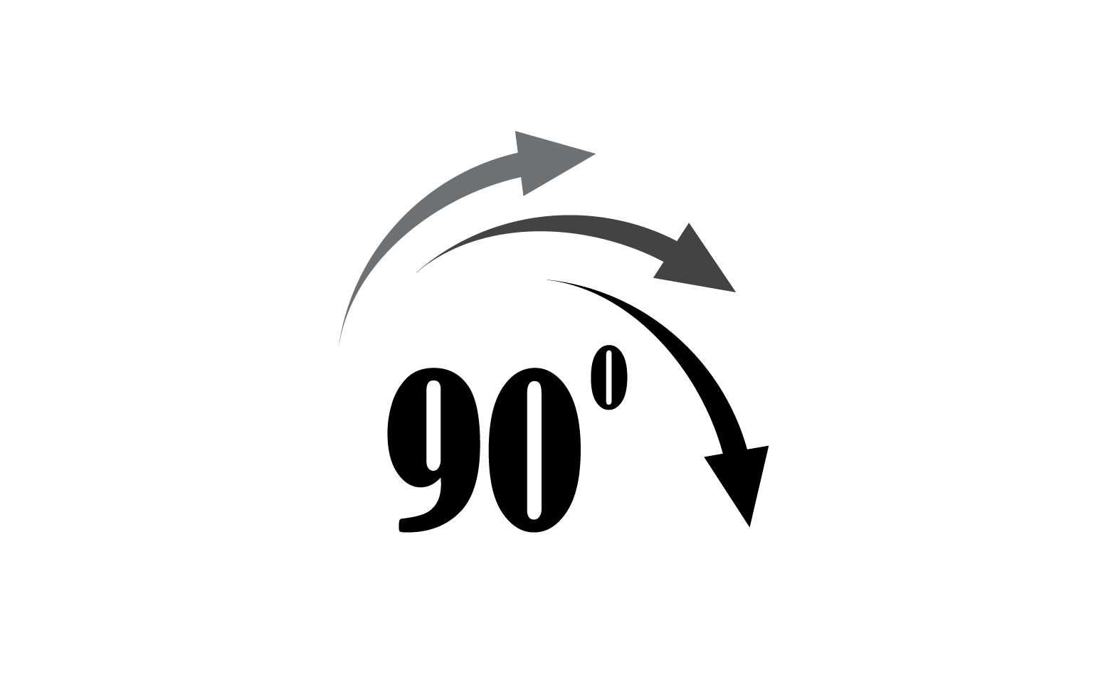 90 degree angle rotation icon symbol logo v45
