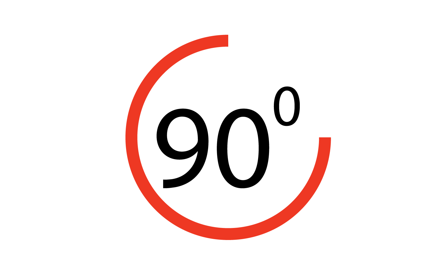 90 degree angle rotation icon symbol logo v40