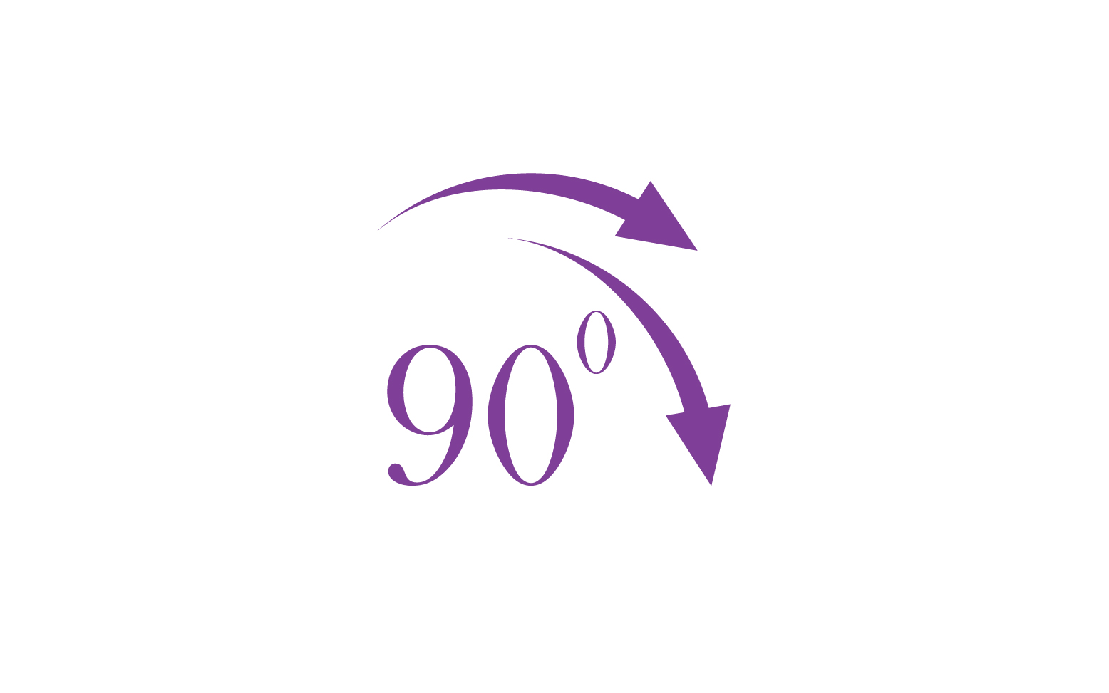 90 degree angle rotation icon symbol logo v46