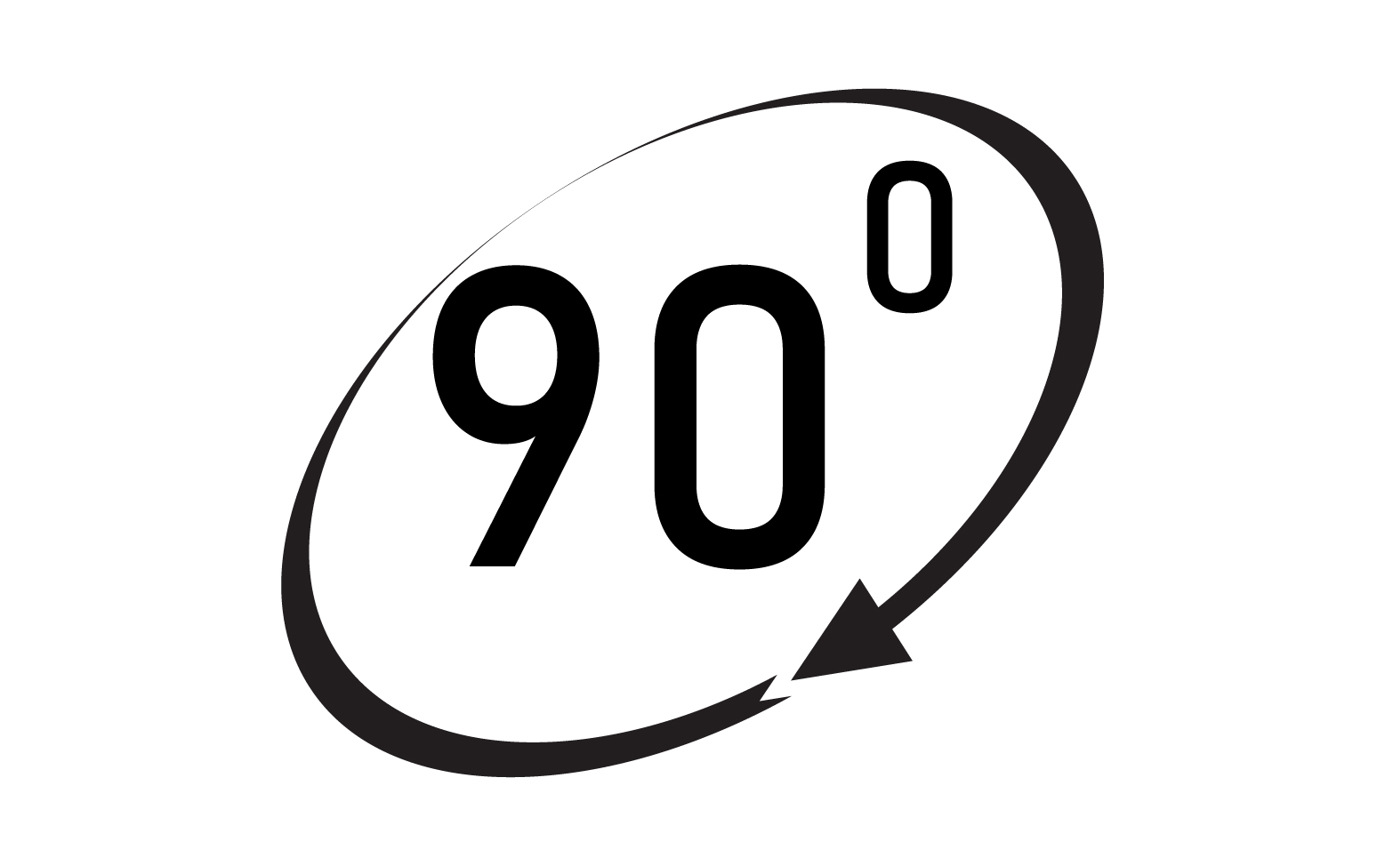 90 degree angle rotation icon symbol logo v51