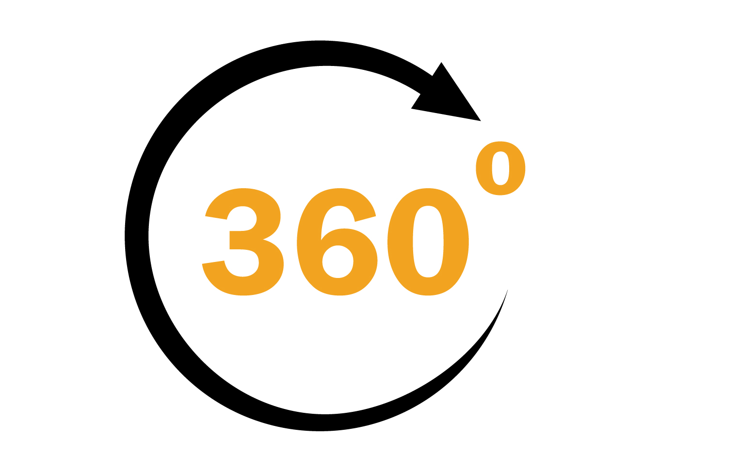 360 degree angle rotation icon symbol logo version v3