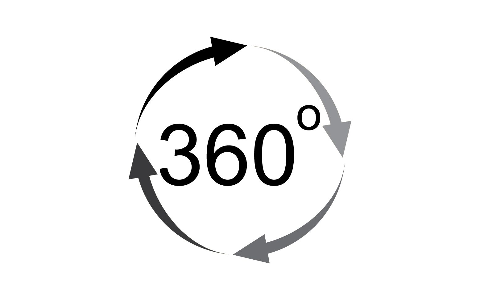 360 degree angle rotation icon symbol logo version v14