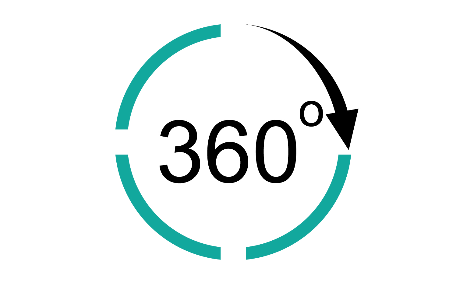 360 degree angle rotation icon symbol logo version v22