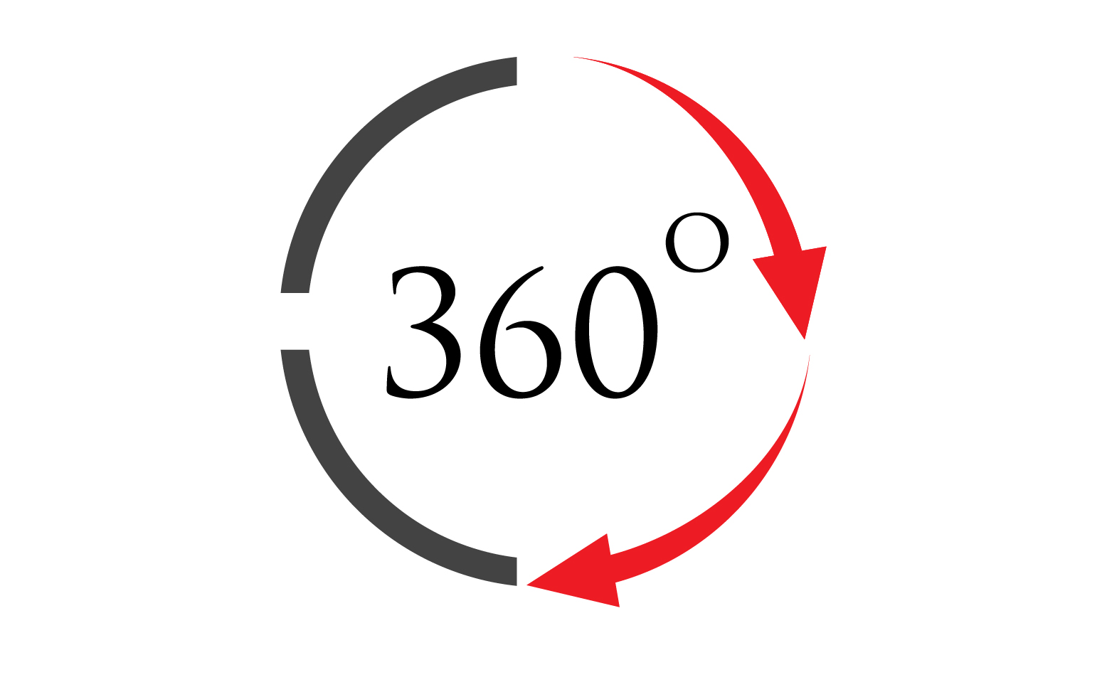 360 degree angle rotation icon symbol logo version v23