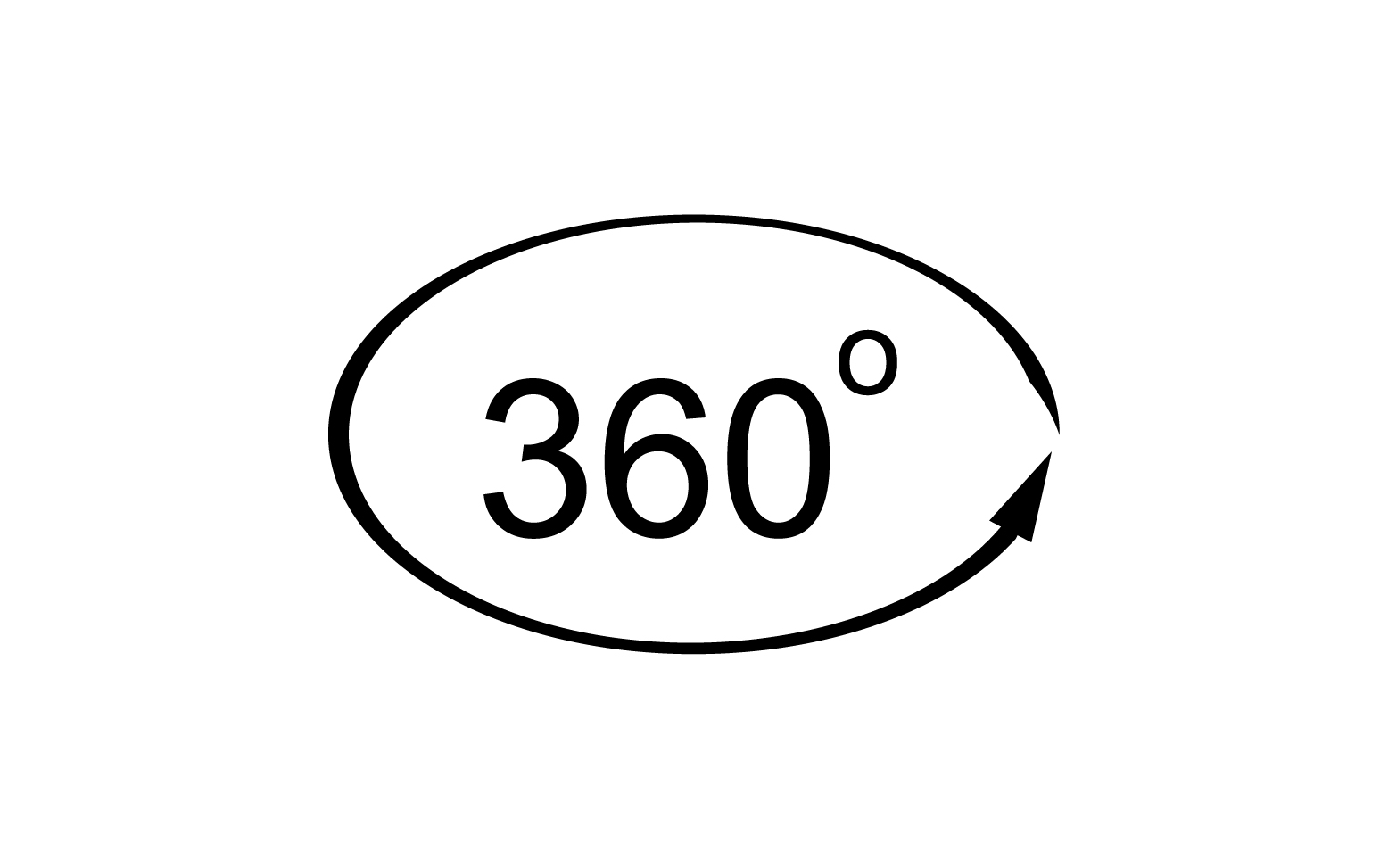 360 degree angle rotation icon symbol logo version v36