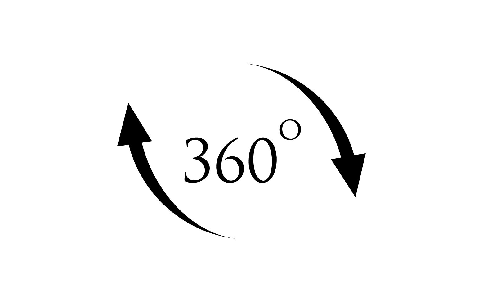 360 degree angle rotation icon symbol logo version v37