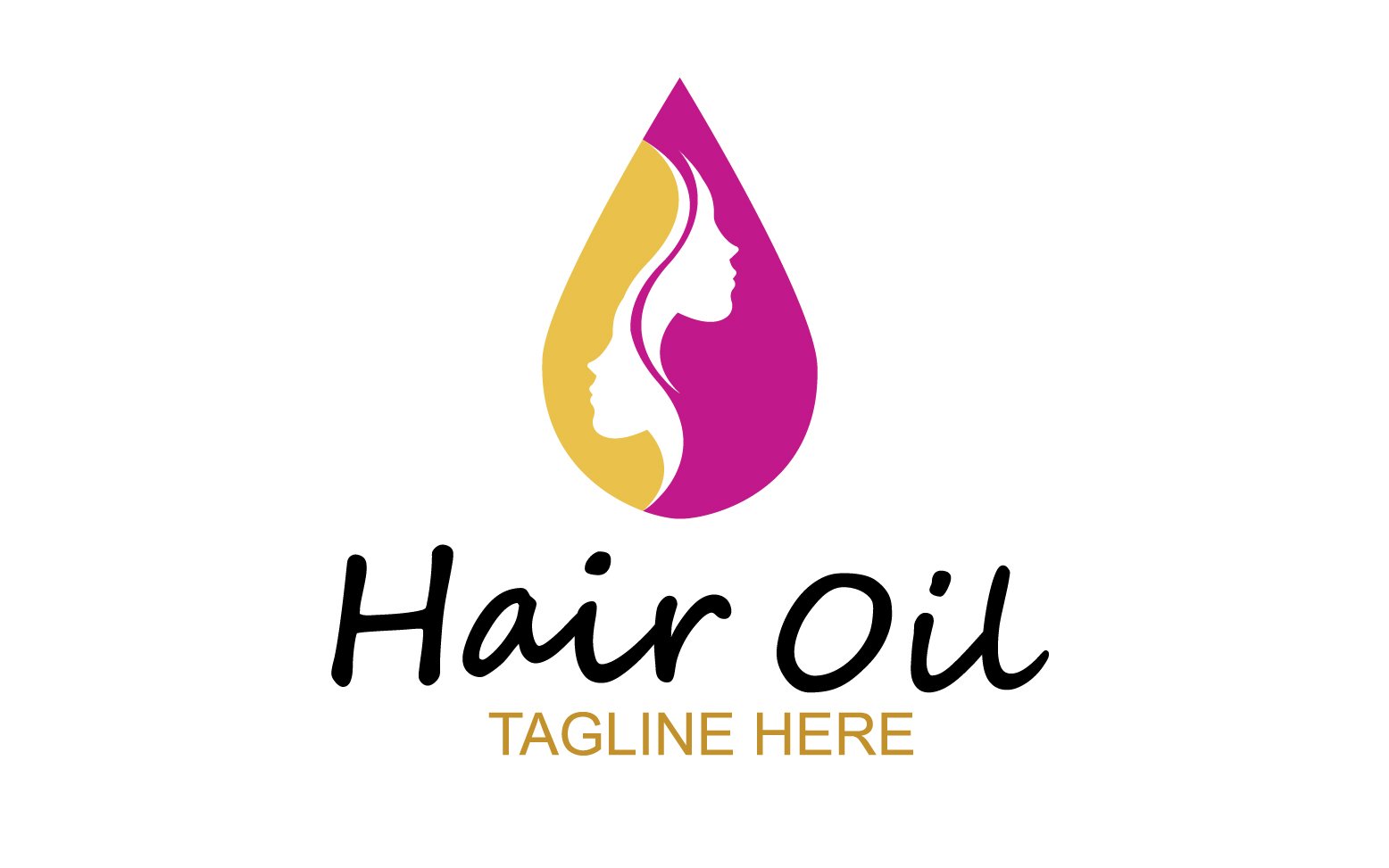 Hair oil health logo vector template v4