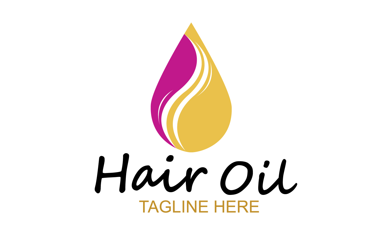 Hair oil health logo vector template v6