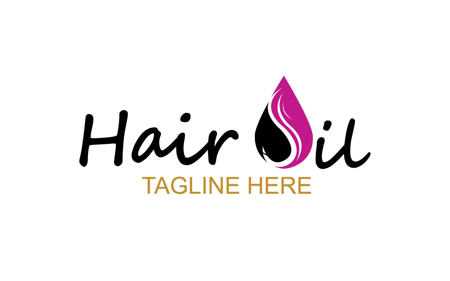 Hair oil health logo vector template v2