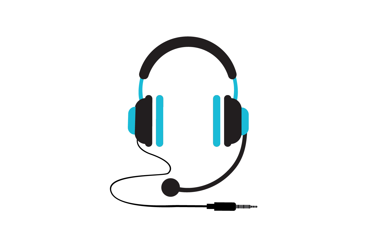 Headphone music podcast logo vector v41